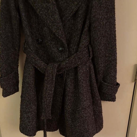 Zara Basic Brown & Gray Wool Blend Double-Breasted Coat Small - Picture 5 of 7